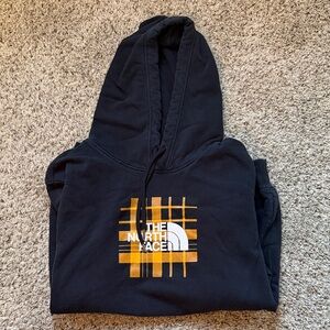 The North Face Black Hoodie with Yellow Checkered Logo